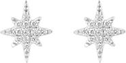 EFFY Sterling Silver Pavé Diamond Star Stud Earrings