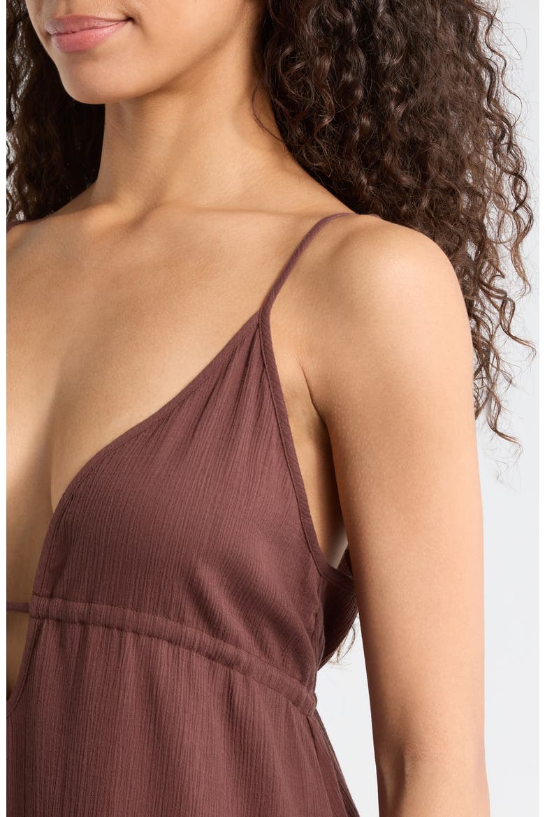 Crinkle Gauze Cover-Up Midi Dress, Alternate, color, ESPRESSO