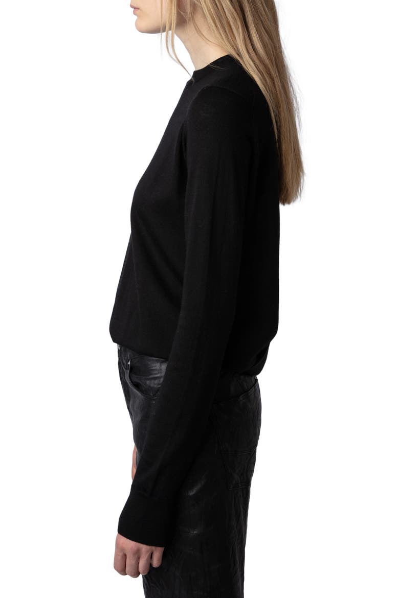 Emma Wool Crewneck Sweater, Alternate, color, NOIR