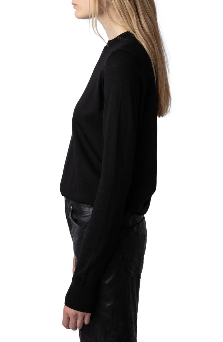 Zadig & Voltaire Emma Wool Crewneck Sweater, Alternate, color, 