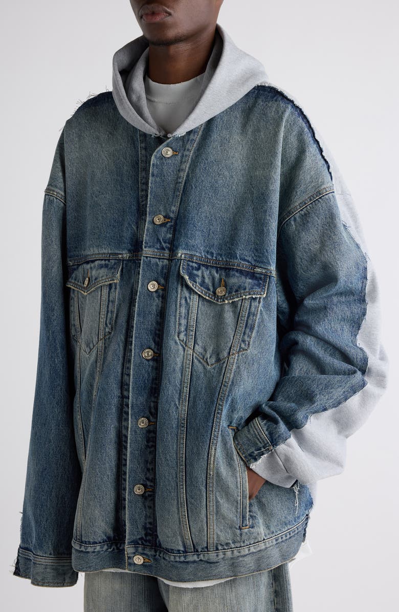 Balenciaga Hybrid Logo Jacket, Alternate, color, 4245 Sun Bleached Blue