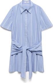 MANGO Tie Front Shirtdress