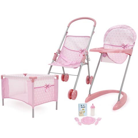 Bow Travel Care N' Feed Doll Accessory Set 8pc