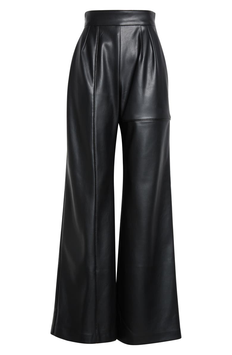 ISRAELLA KOBLA Lata Wide Leg Leather Pants, Alternate, color, Black