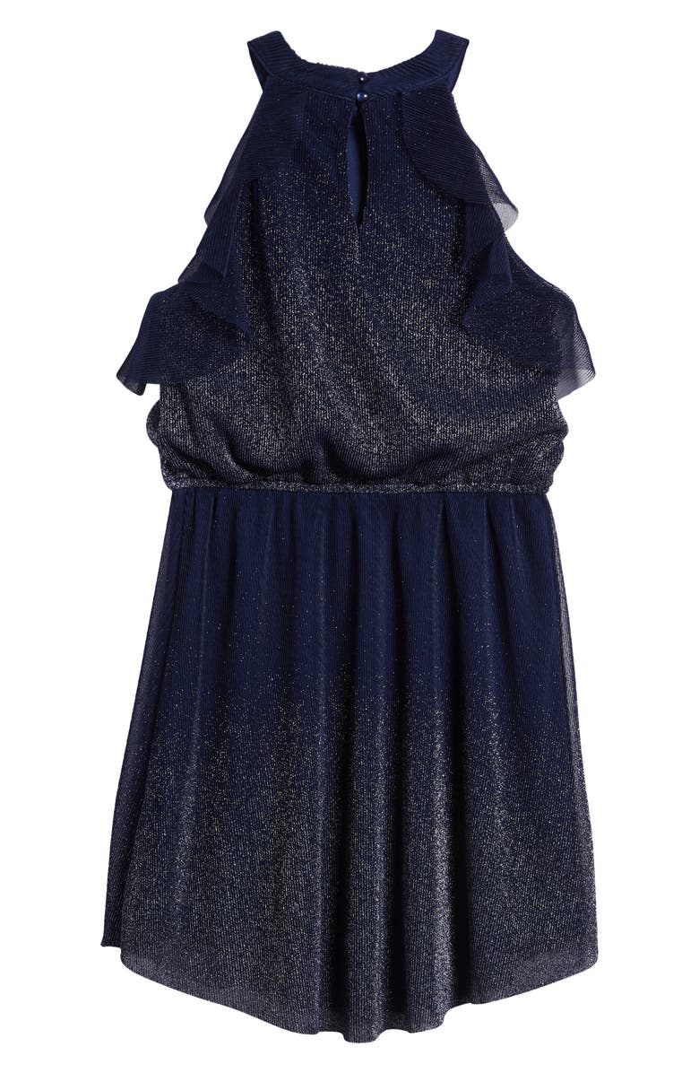 Ava & Yelly Kids' Metallic Ruffle Party Dress, Alternate, color, 