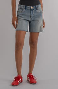 KUT from the Kloth Hailey Raw Hem High Waist Denim Shorts