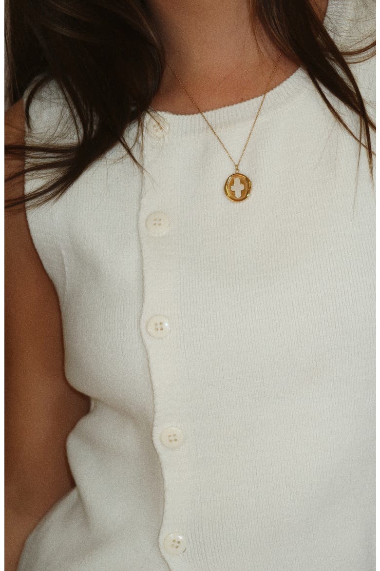 Stamp Coin Necklace, Alternate, color, Gold