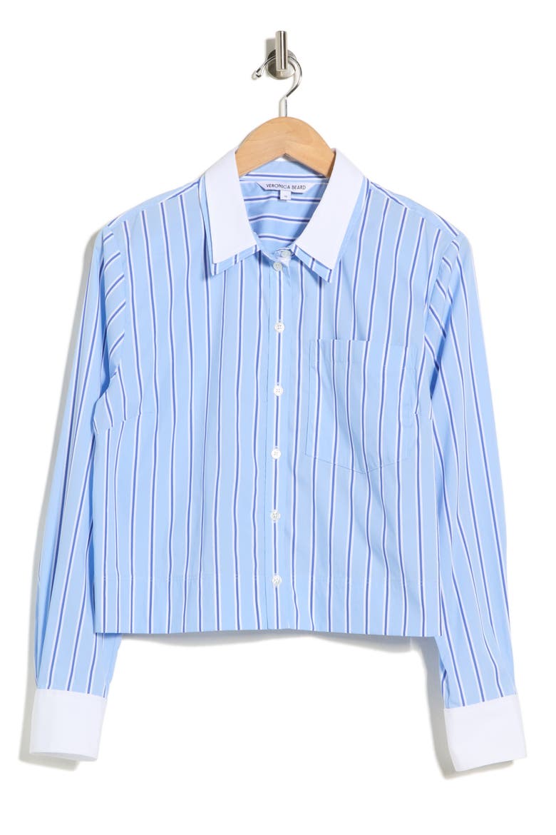 Maia Button Up Shirt, Main, color, BLUE SKY/ WHITE