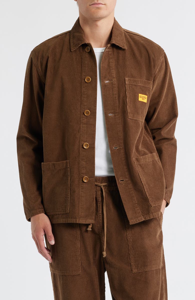 Service Works Organic Cotton Corduroy Button-Up Chore Coat, Main, color, Bark