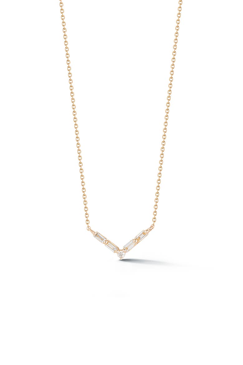 Sadie Pearl Mini V-Shape Necklace, Main, color, YELLOW GOLD