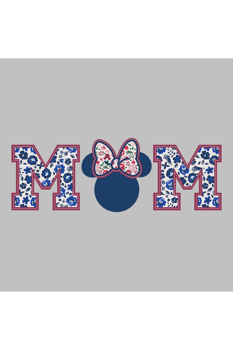 Women's Minnie Mouse Flower Bow Icon Mom Shape  Graphic T-Shirt, Alternate, color, Athletic Heather