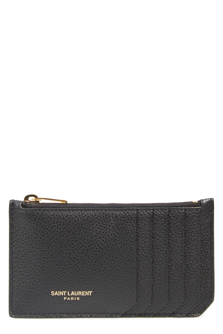 Leather Card Case, Main, color, NOIR
