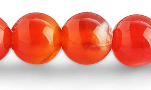 Sterling Forever Red Agate Beaded Stretch Bracelet In Red