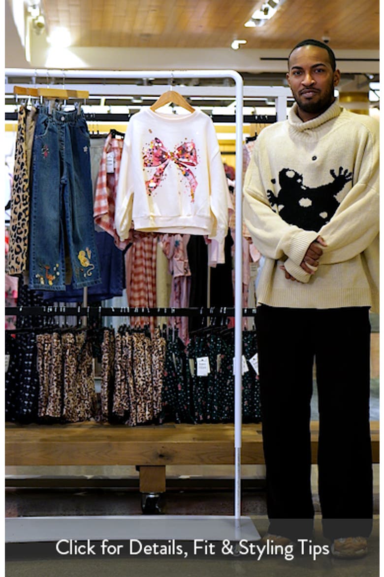 Kids' Sequin Embellished Bow Graphic Sweatshirt video