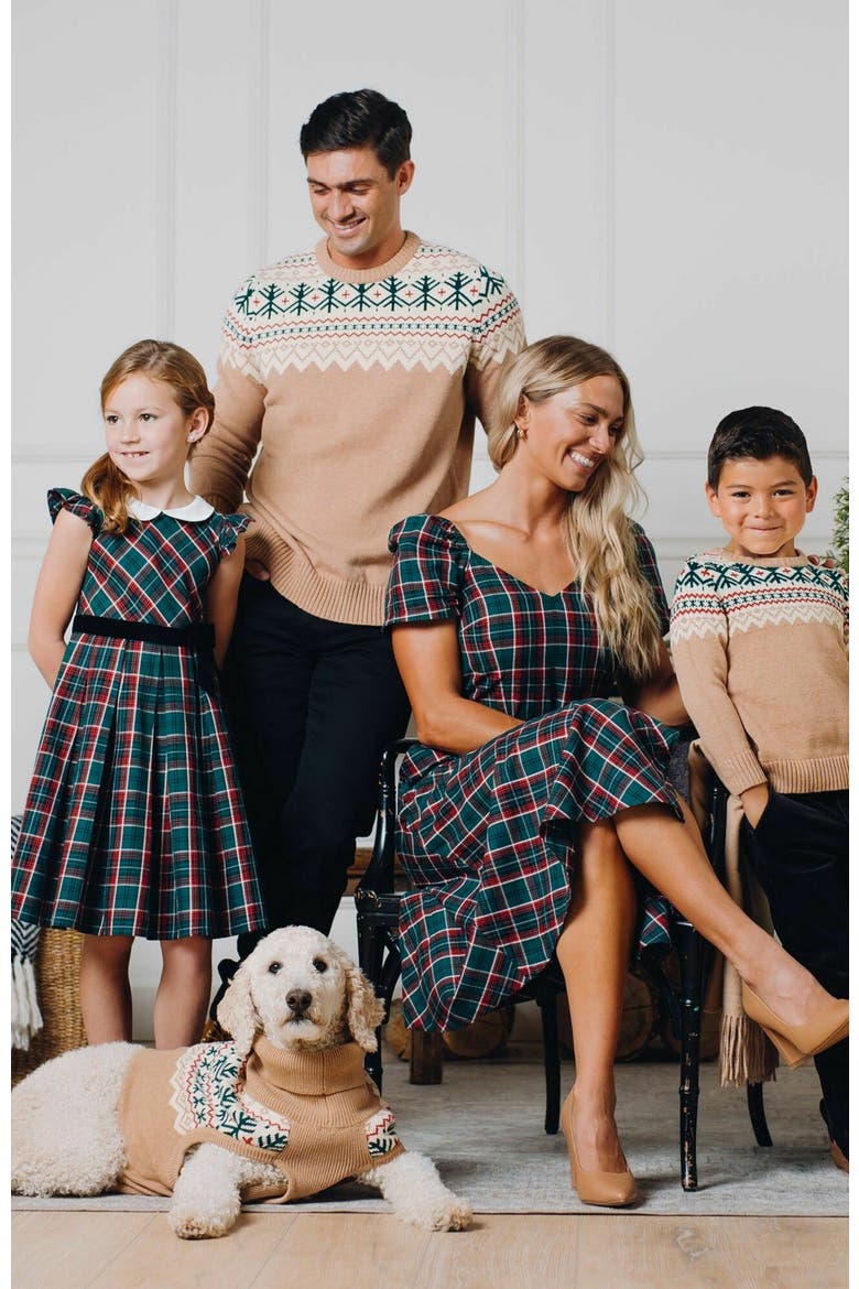 Pets' Fair Isle Dog Sweater, Alternate, color, Camel Holiday Fair Isle