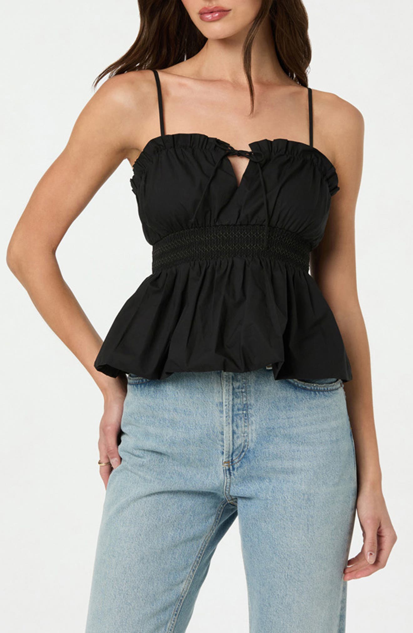 ASTR the Label Bubble Hem Prairie Peplum Camisole