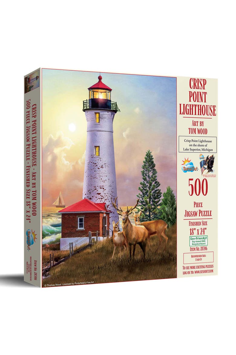Crisp Point Lighthouse 500 piece Jigsaw Puzzle for Adults, Main, color, Multicolor