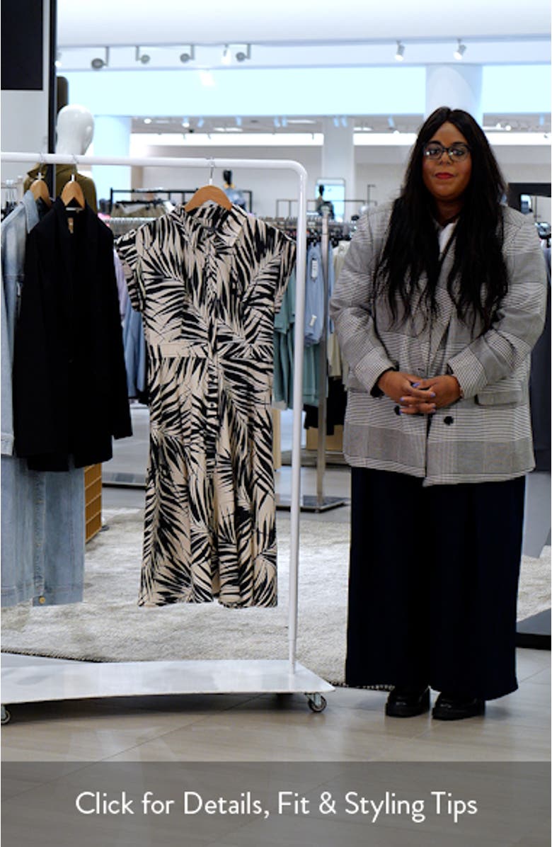 Fern Print Cotton Poplin Midi Shirtdress, sales video thumbnail