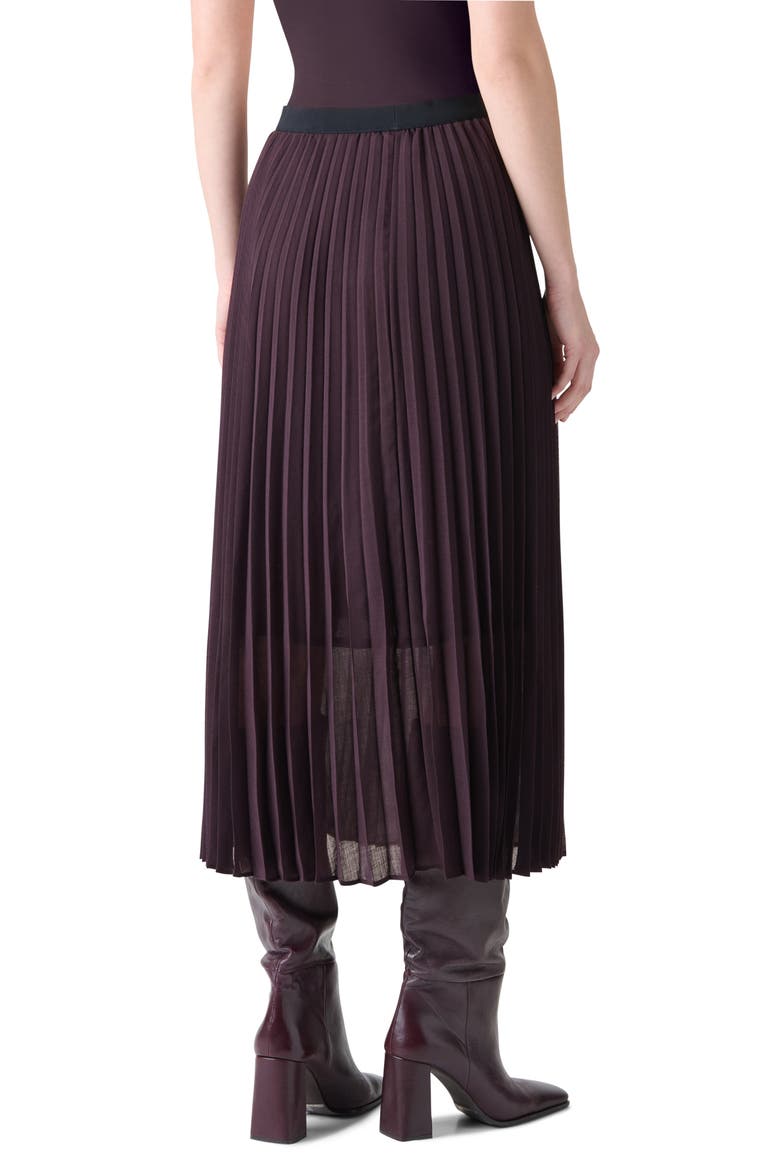 Pleated A-Line Midi Skirt, Alternate, color, BLACKBERRY
