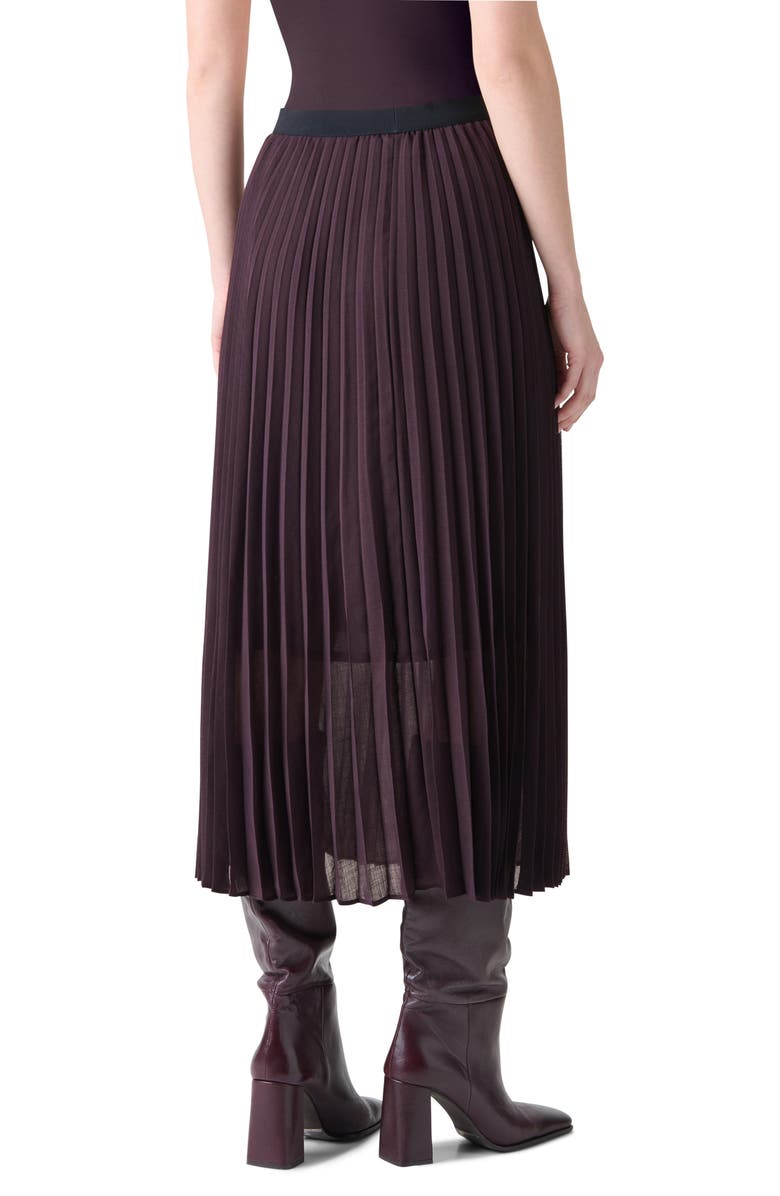 Akris punto Pleated A-Line Midi Skirt, Alternate, color, Blackberry