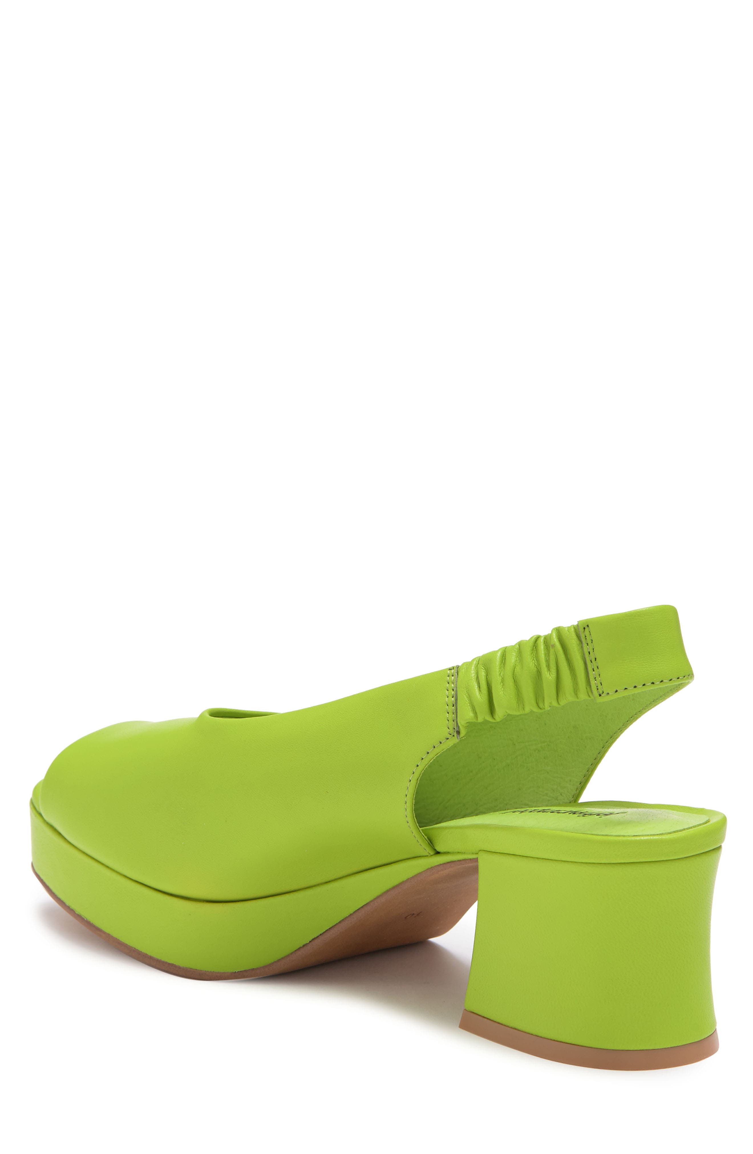 Extendo Platform Slingback Sandal, Alternate, color, GREEN LEATHER