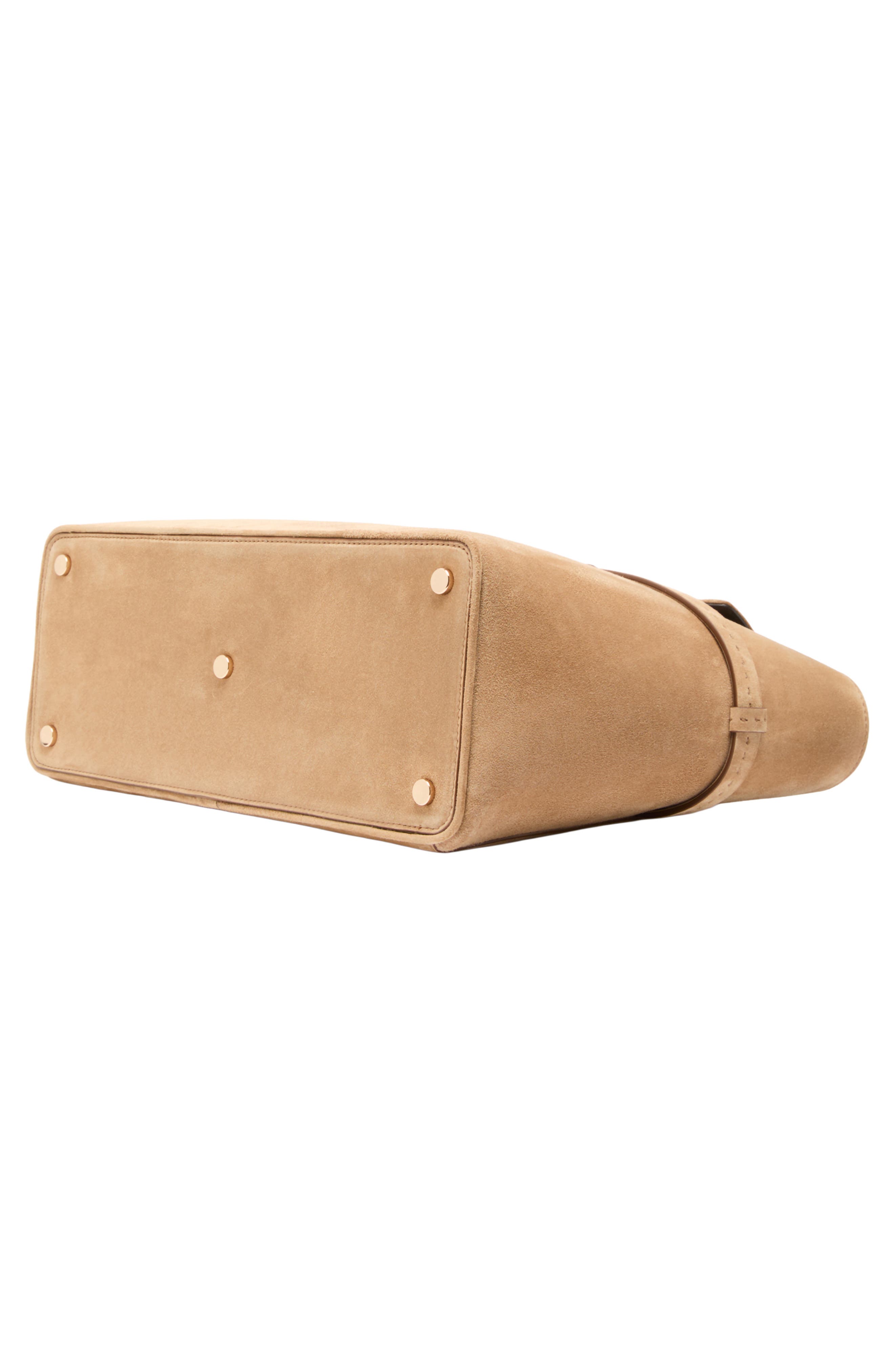 Margaux Soft Suede Tote, Alternate, color, BEIGE