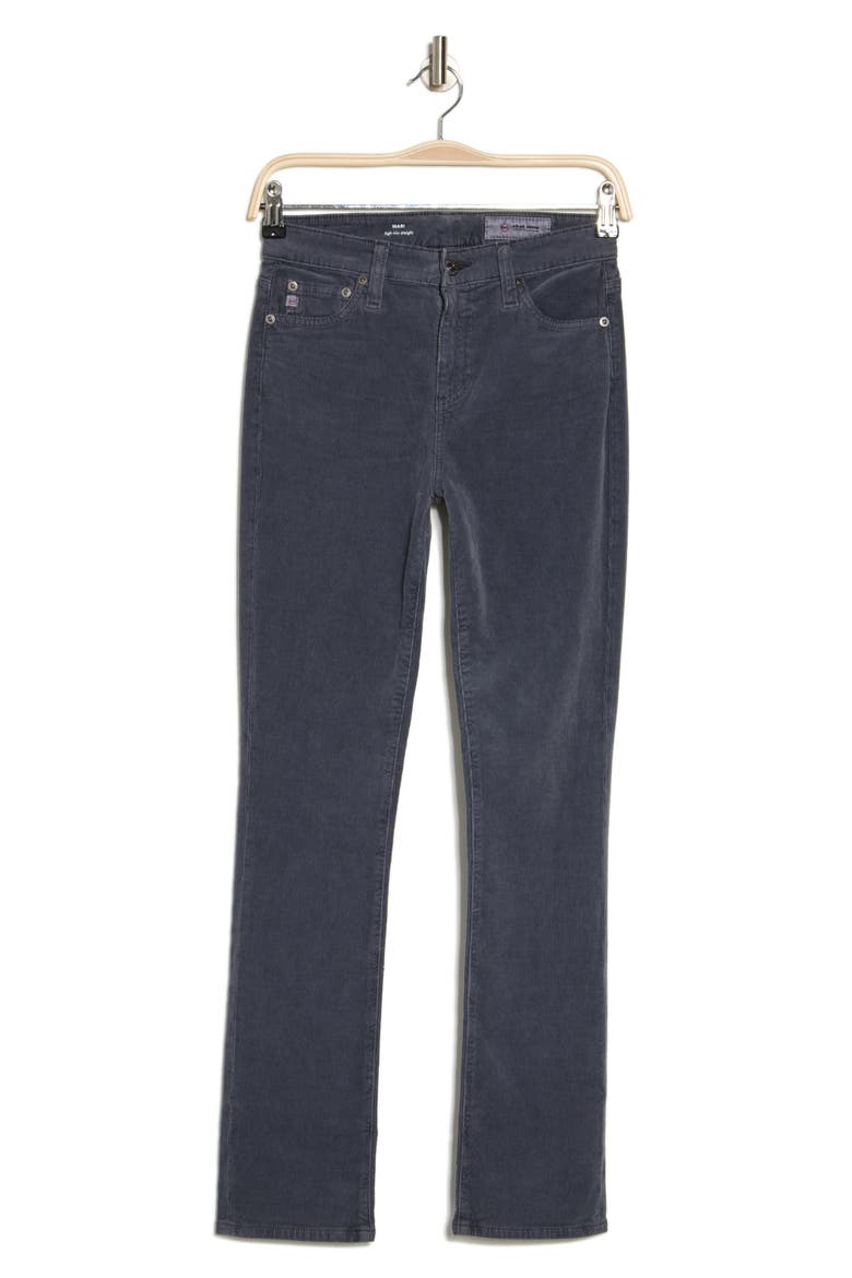 Mari High Waist Slim Ankle Straight Leg Corduroy Pants, Alternate, color, 1 YEAR SULFUR BLUE EXPRESS