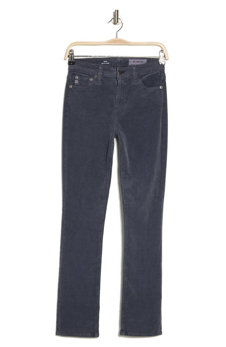 AG Mari High Waist Slim Ankle Straight Leg Corduroy Pants, Main, color, 