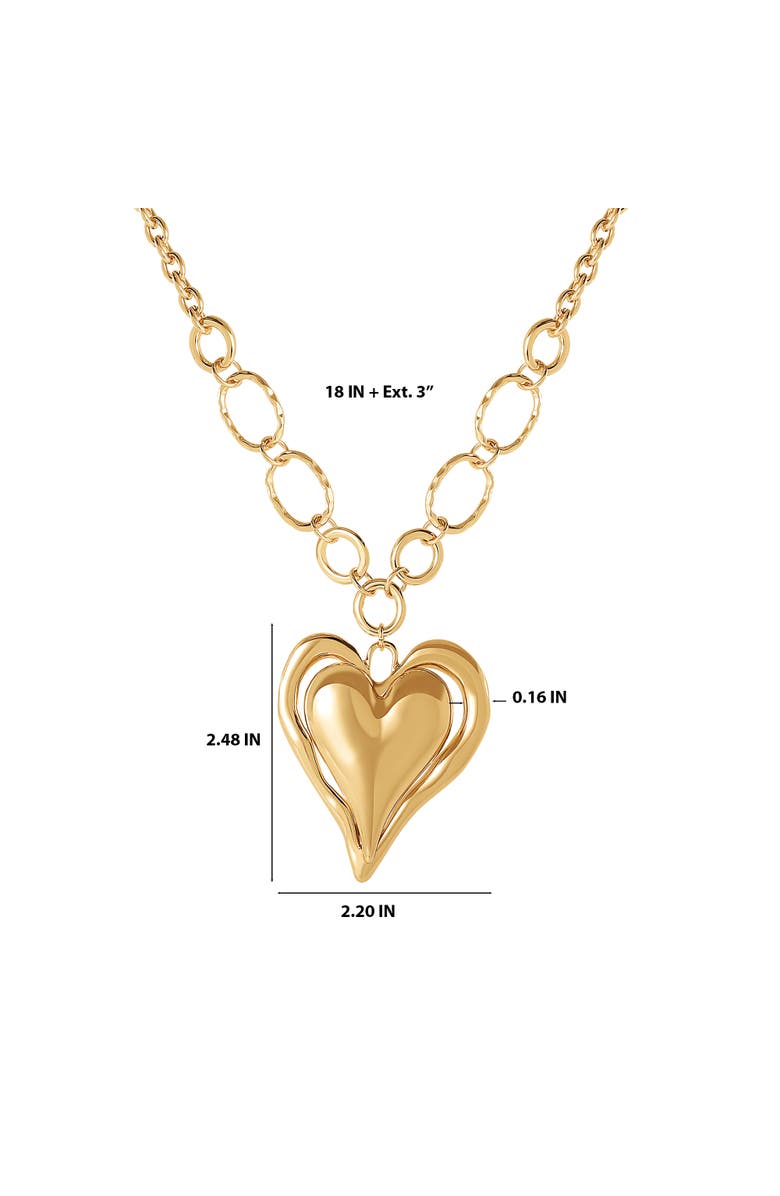 BCBGeneration Linked Chain Heart Pendant Necklace, Alternate, color, Gold