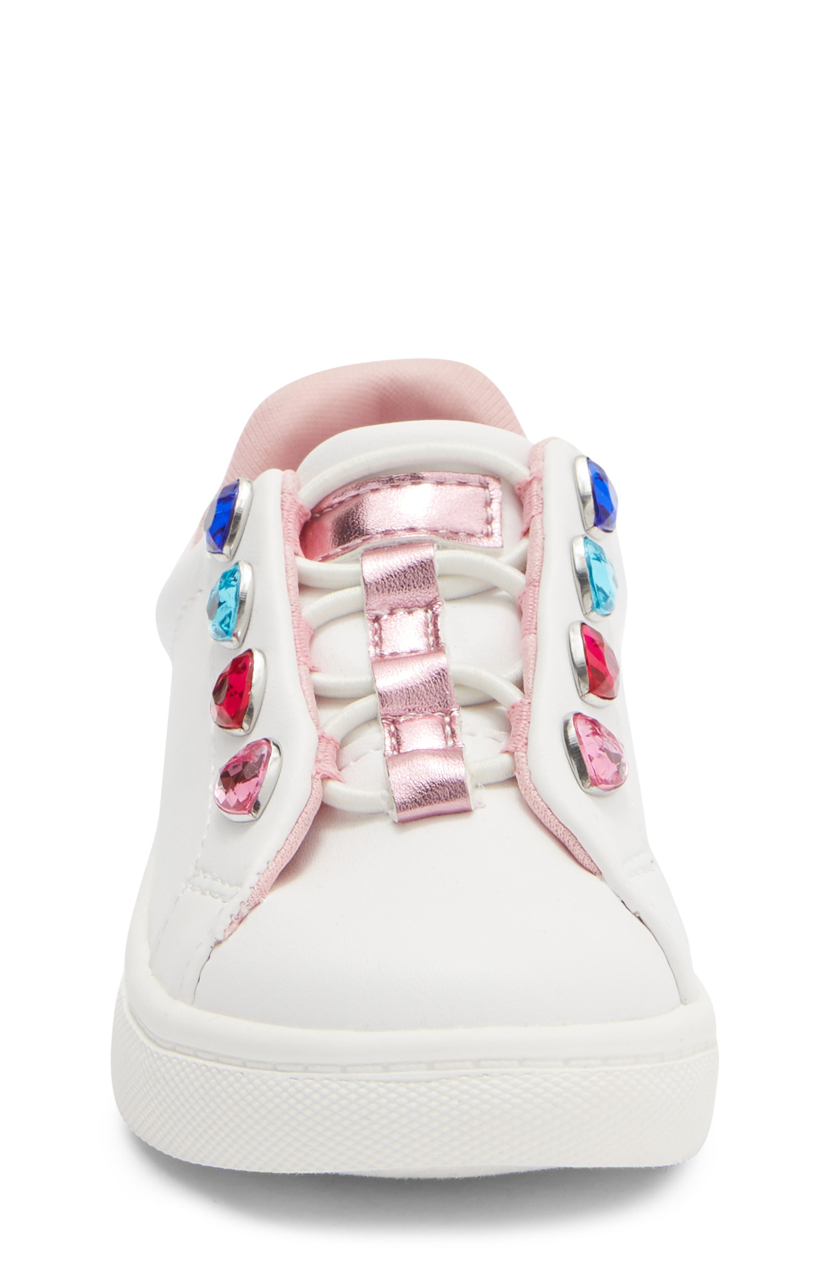 Kids' Saydie Jewel Heart Sneaker, Alternate, color, WHITE