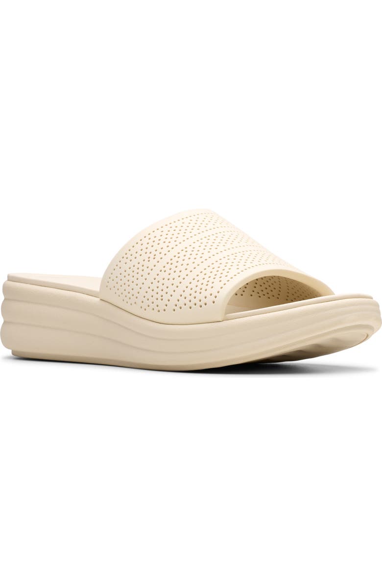 Clarks<sup>®</sup> Drift Twist Wedge Slide Sandal, Main, color, Cream
