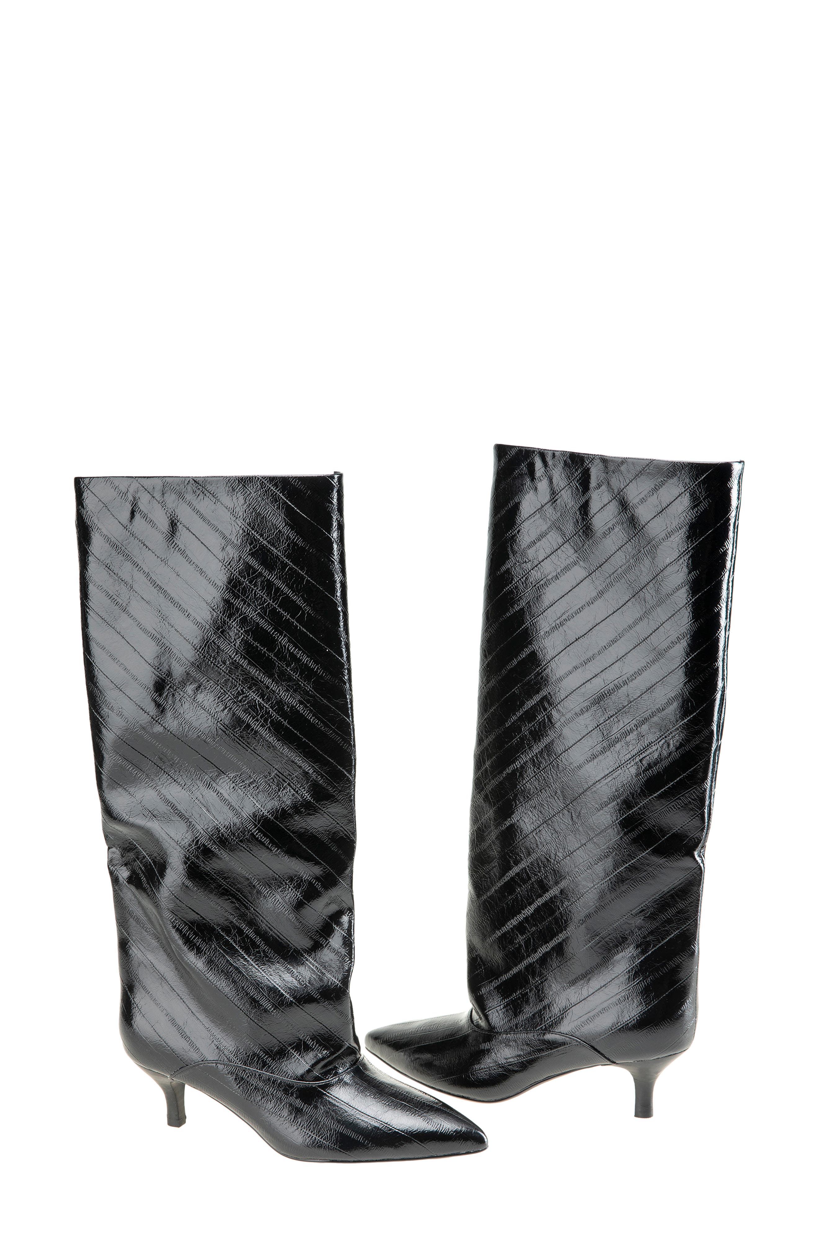 Brisbane Kitten Heel Pointed Toe Knee High Boot, Alternate, color, BLACK