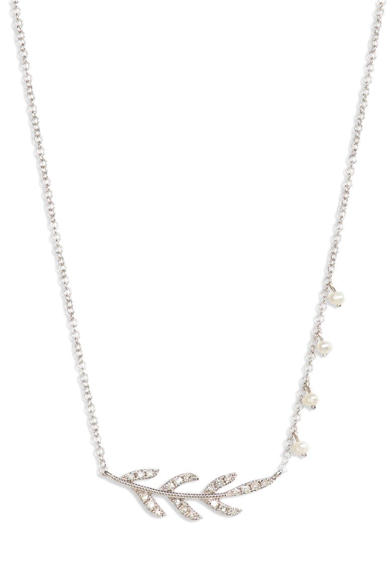 Diamond Pendant Necklace, Main, color, WHITE GOLD