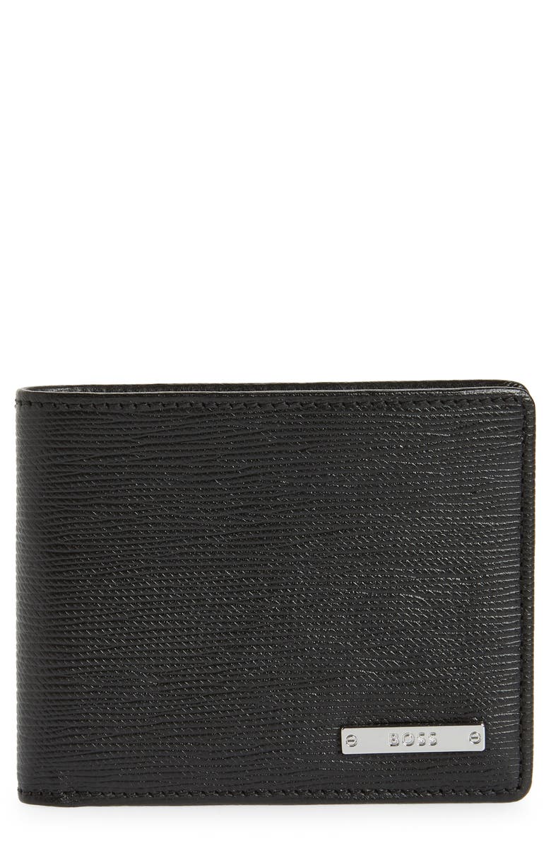 BOSS 6 Card Leather Bifold Wallet, Main, color, 