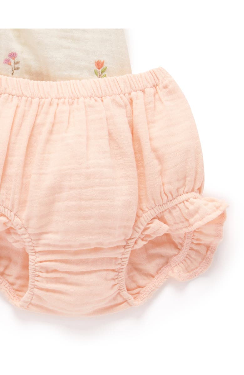 Purebaby Embroidered Ruffle Top & Bloomer Set, Alternate, color, Cloud Sprig Broderie