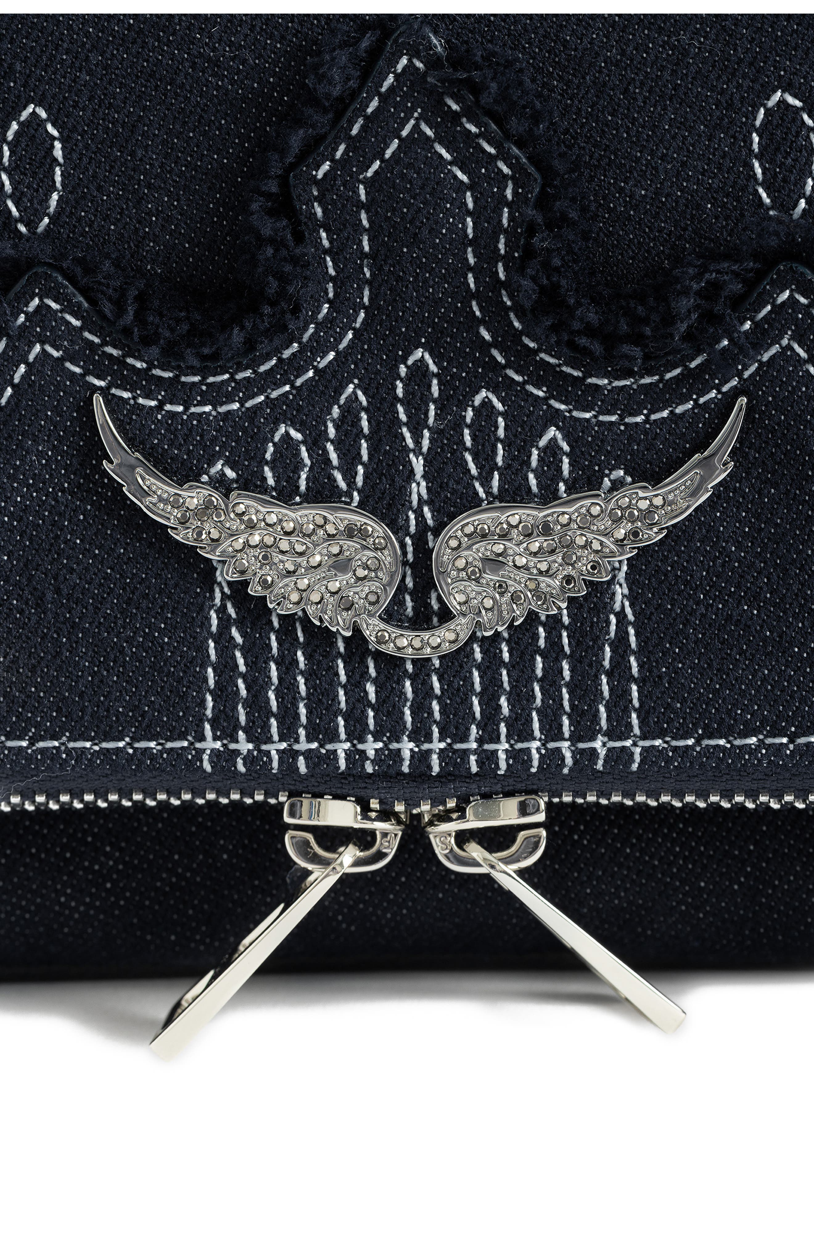 Rock Denim Clutch, Alternate, color, SILENT