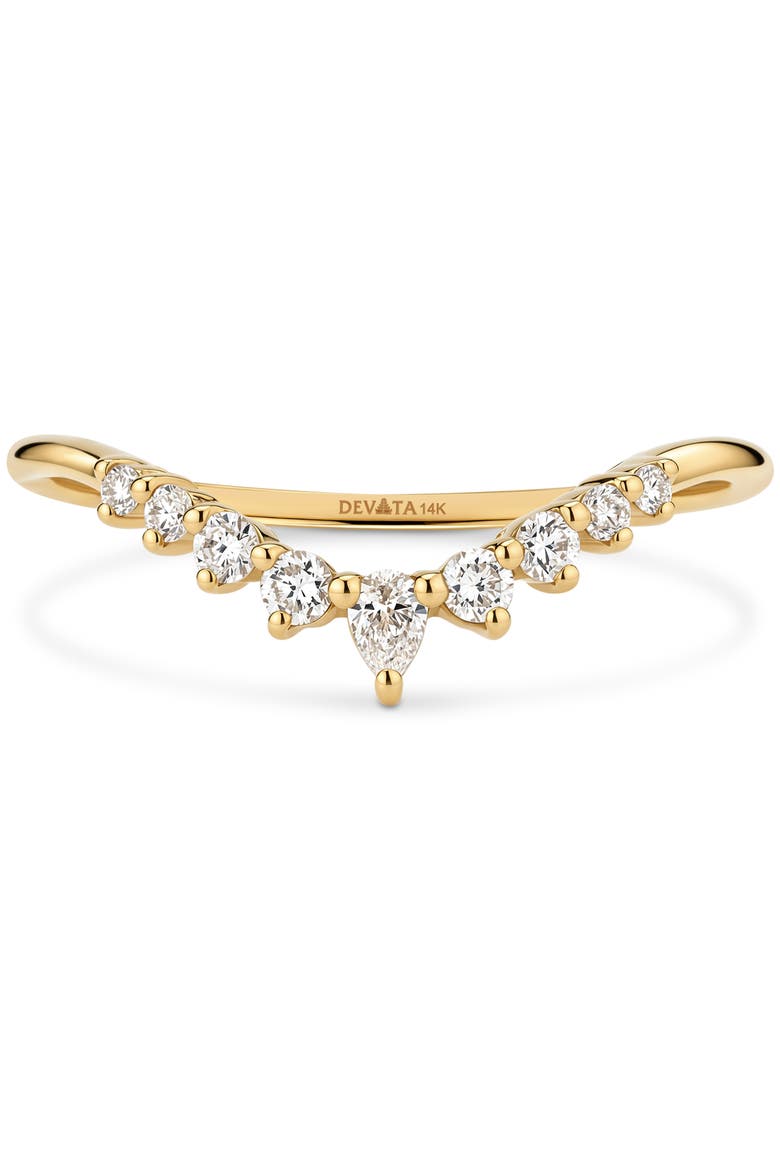 Chevron Lab Grown Diamond Ring in 14K Gold, Main, color, Yellow Gold