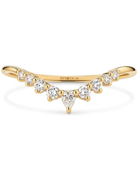 Chevron Lab Grown Diamond Ring in 14K Gold