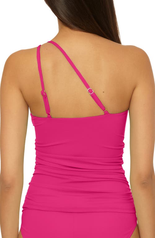 Soluna Sun Goddess One-shoulder Cutout Tankini Top In Pink