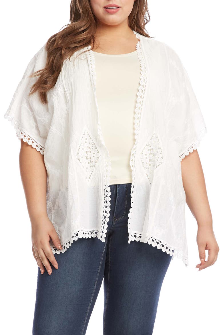 Crochet Detail Wrap, Alternate, color, IVORY