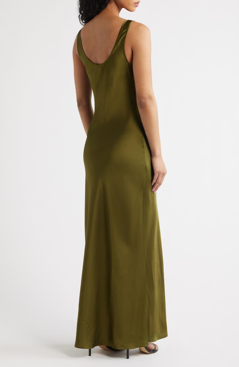 Reformation Pamela Silk Maxi Dress, Alternate, color, Moss Garden
