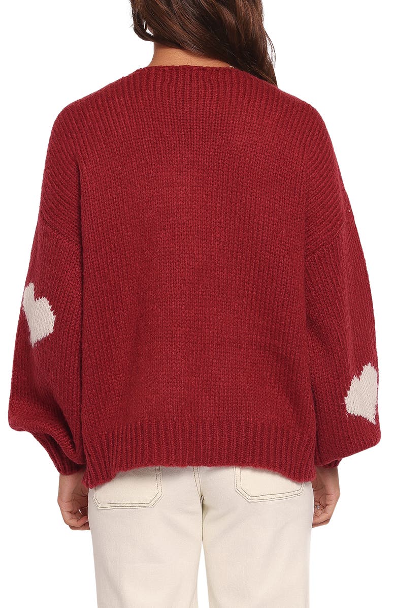 Petal & Pup Nadine Hearts Tie Front Cardigan, Alternate, color, 