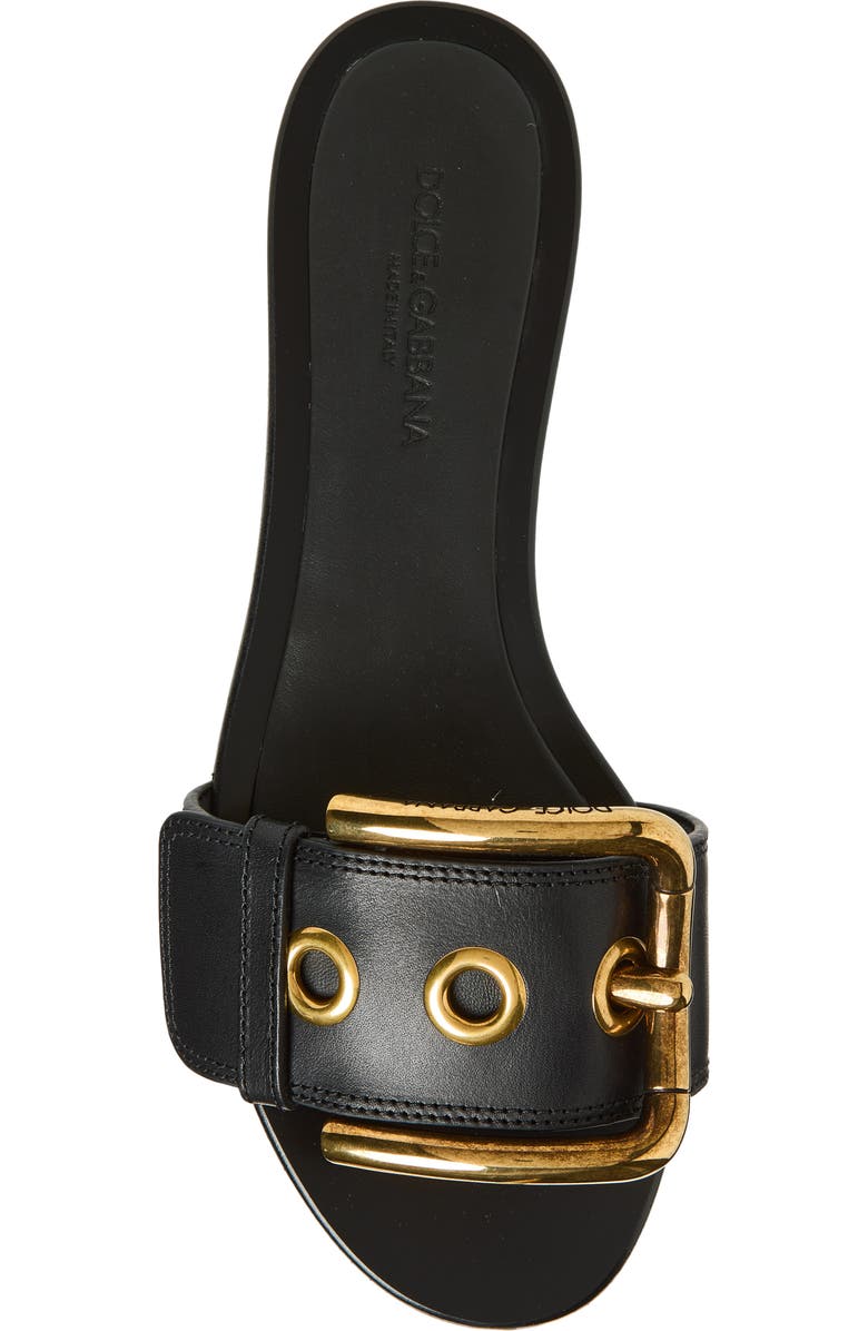 Dolce&Gabbana Buckle Slide Sandal, Alternate, color, Nero