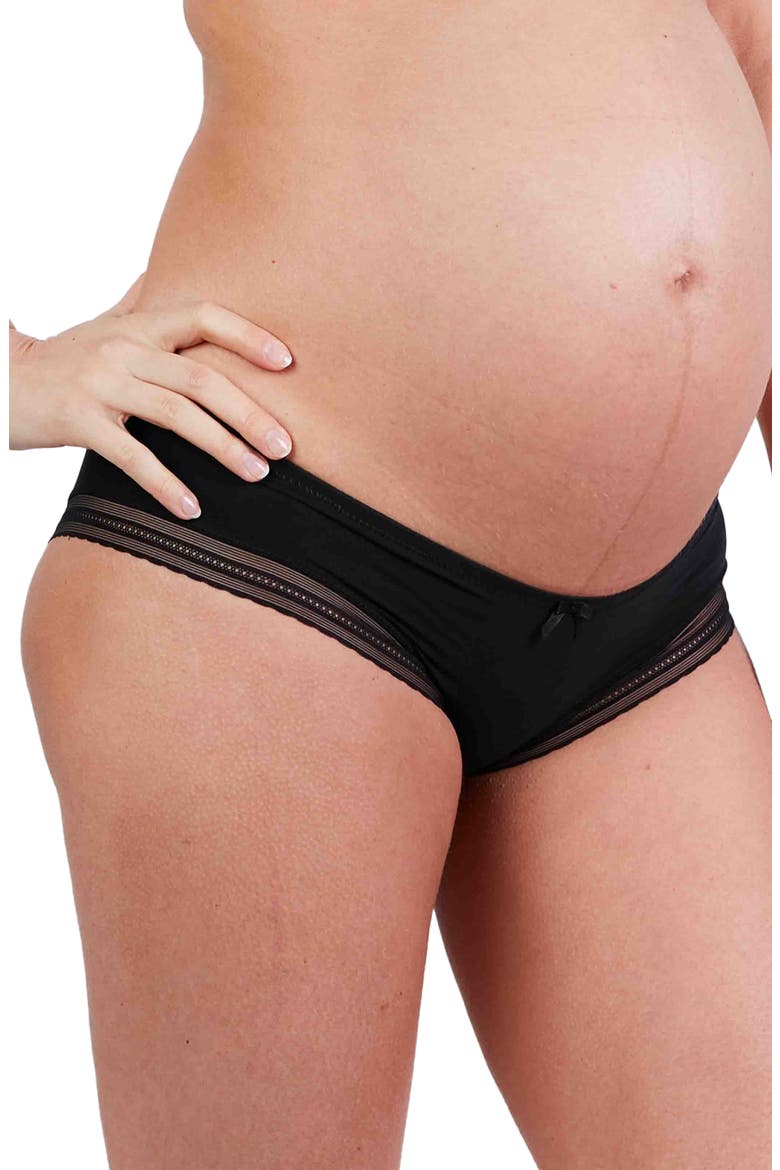 Milk Seamless Low Waist Maternity Briefs, Main, color, BLACK