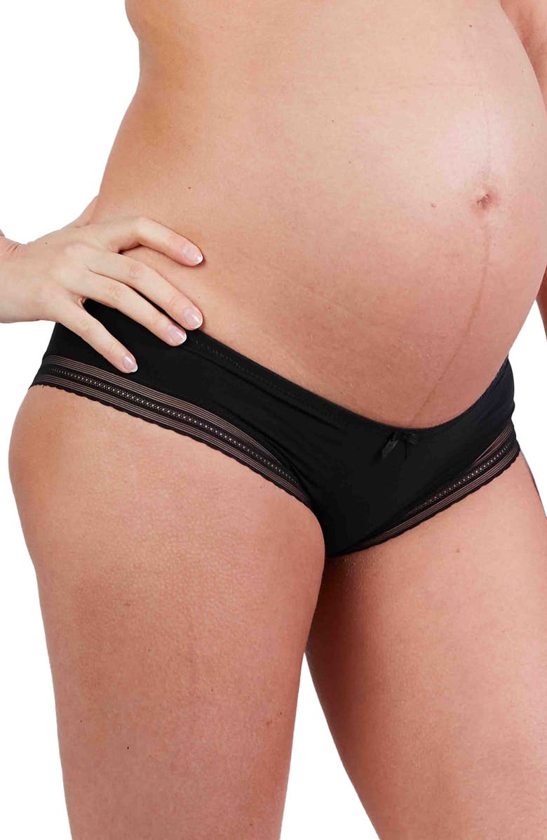 Cache Coeur Milk Seamless Low Waist Maternity Briefs, Main, color, Black
