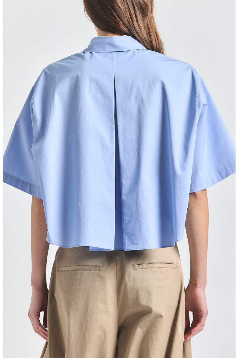Olivia Crop Woven Shirt, Alternate, color, LIGHT BLUE