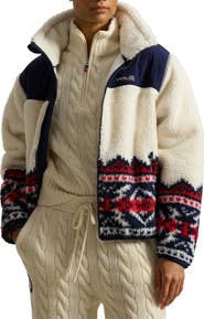 Polo Ralph Lauren Jacquard Detail High Pile Fleece Jacket