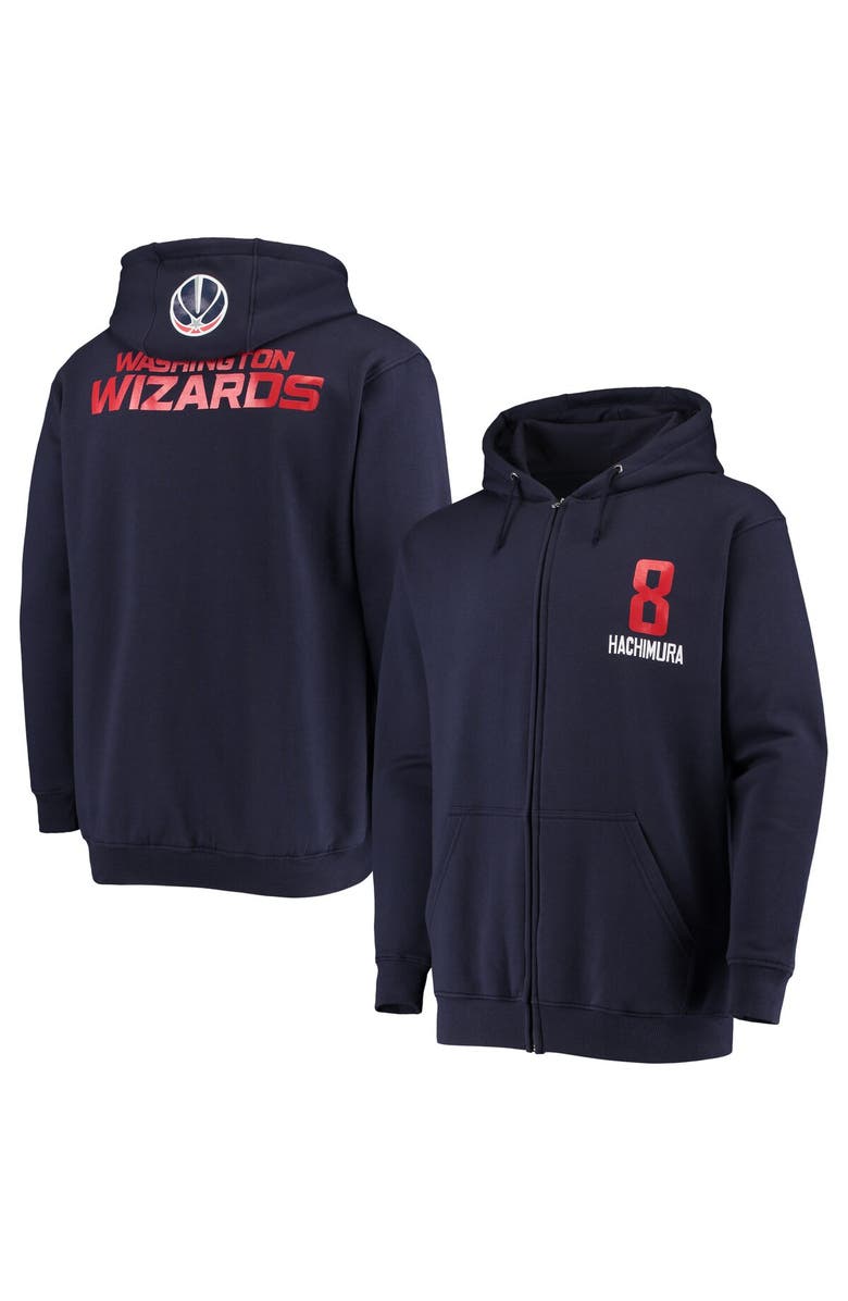 FANATICS Men's Fanatics Branded Rui Hachimura Navy Washington Wizards Player Name & Number Full-Zip Hoodie Jacket, Alternate, color, 
