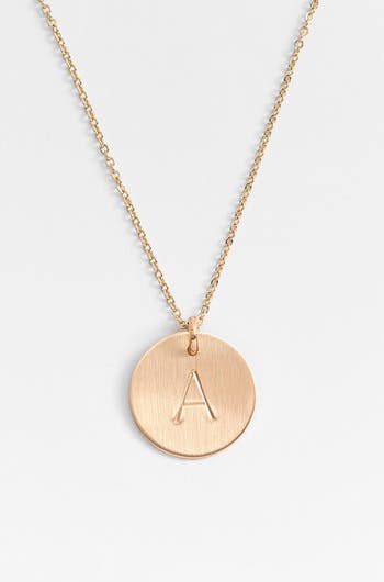 Nashelle 14K Gold Fill Initial Disc Necklace in 14K Gold Fill G