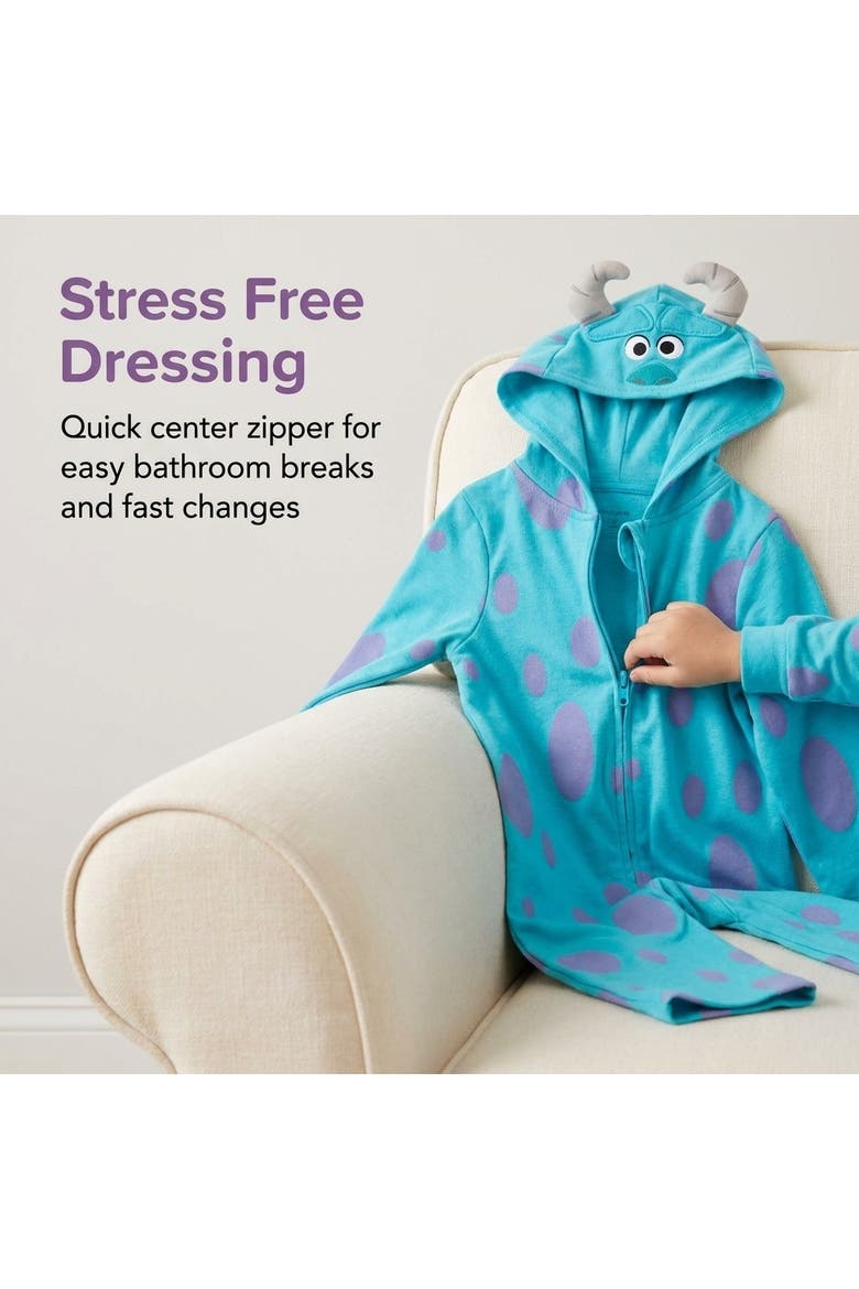 Monsters Inc. Hooded One Piece, Alternate, color, Sulley Teal Purple